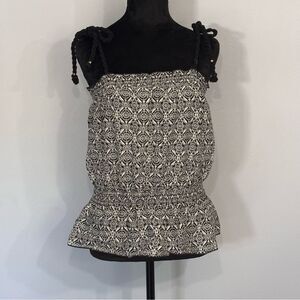 Rampage | Women’s Black White Tank Top Thick Rope Tie Straps Size L